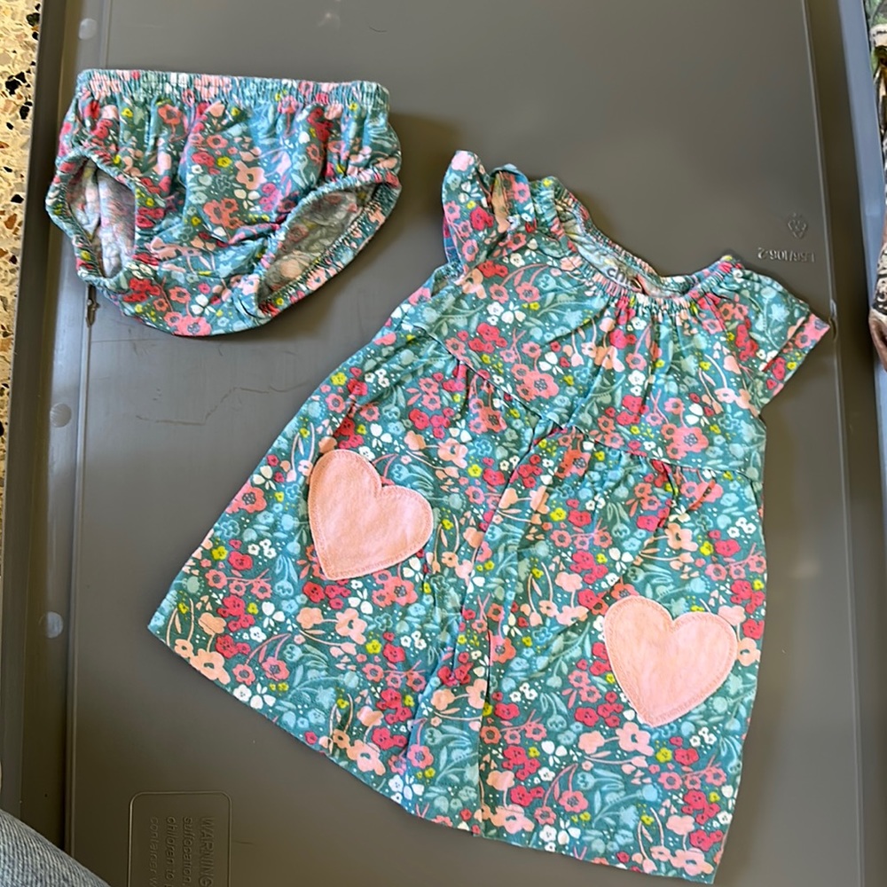 Baby dress and pantaloons.